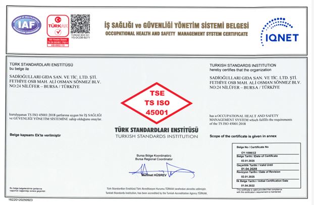 ISO 45001 certificate